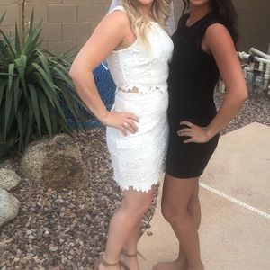 Look at me wow white lace two-piece dress